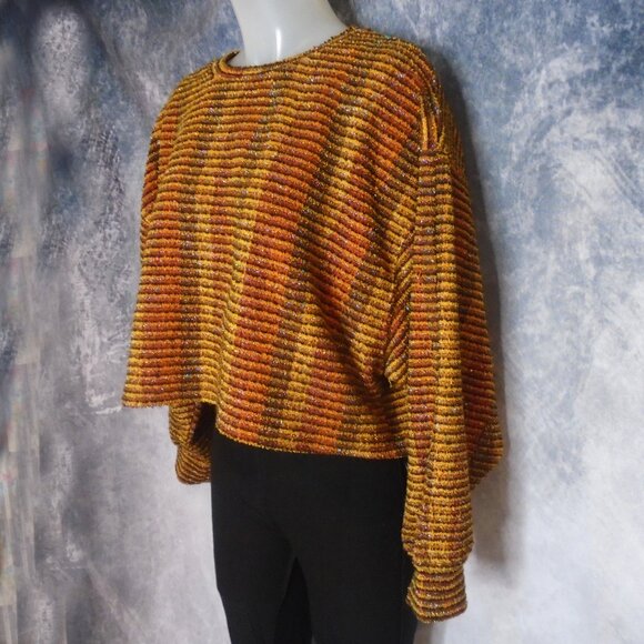 ZARA Cropped Sweater for Fall with Metallic Sparkle - Balloon Sleeves! - Picture 7 of 9